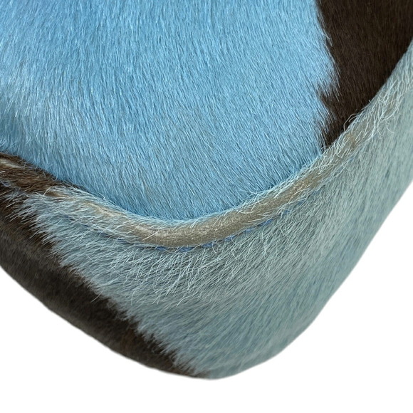 Fendi Mamma Baguette handbag Zucca Shoulder Bag pony blue brown - Picture 3 of 10